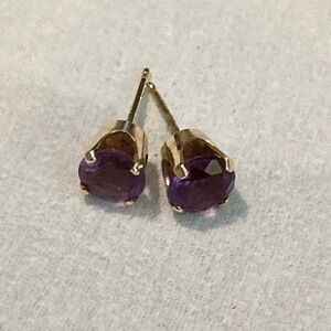 14k Amethyst Stud Earrings